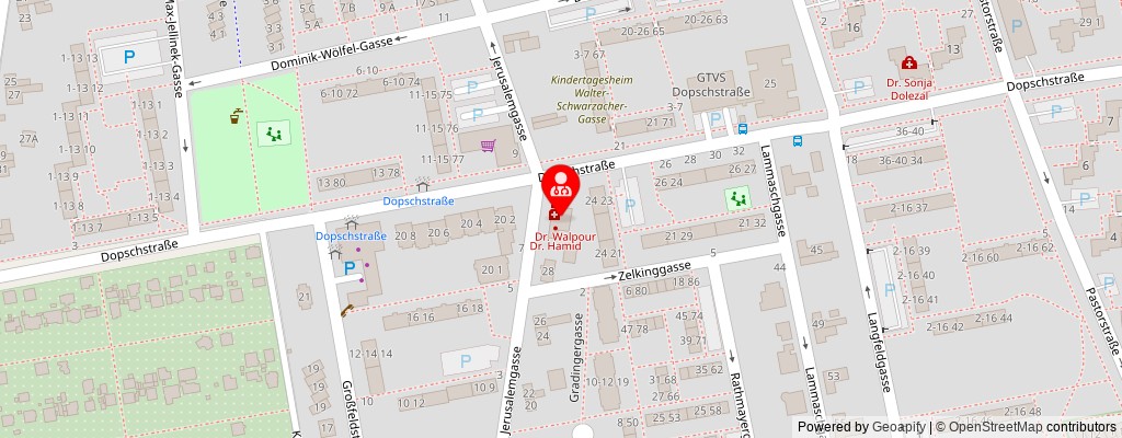 Street map section around the address