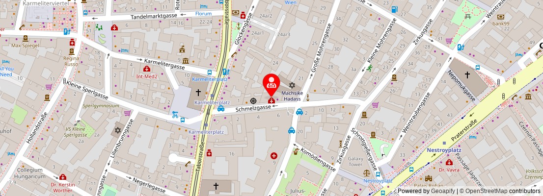 Street map section around the address