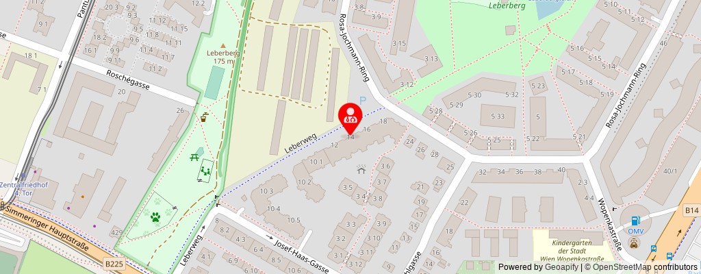 Street map section around the address