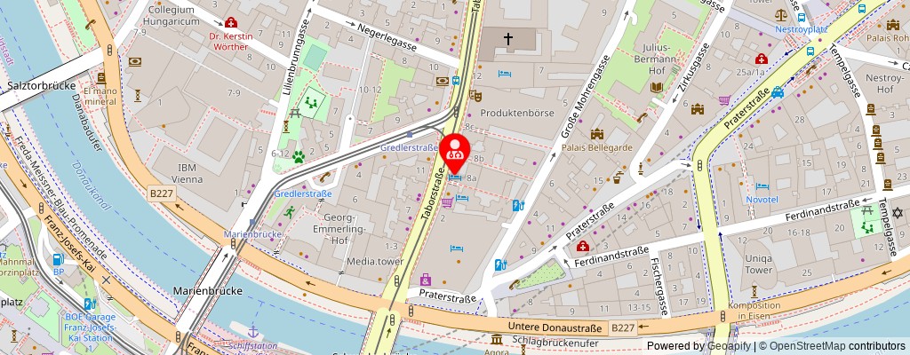 Street map section around the address
