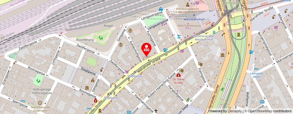 Street map section around the address