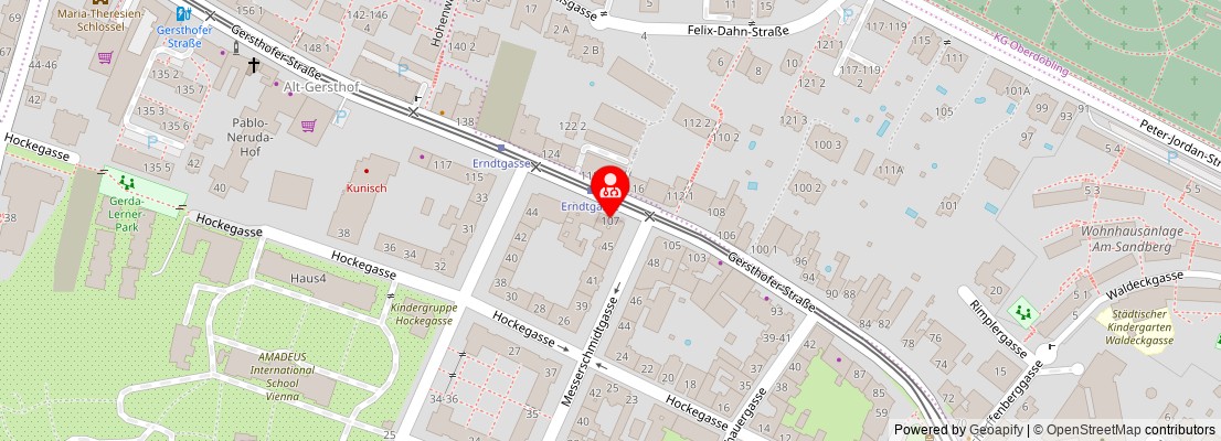 Street map section around the address