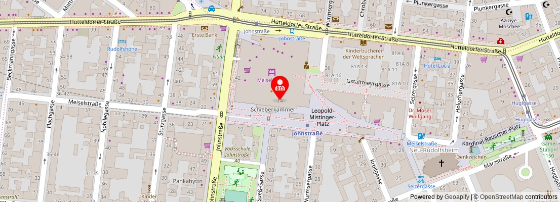 Street map section around the address