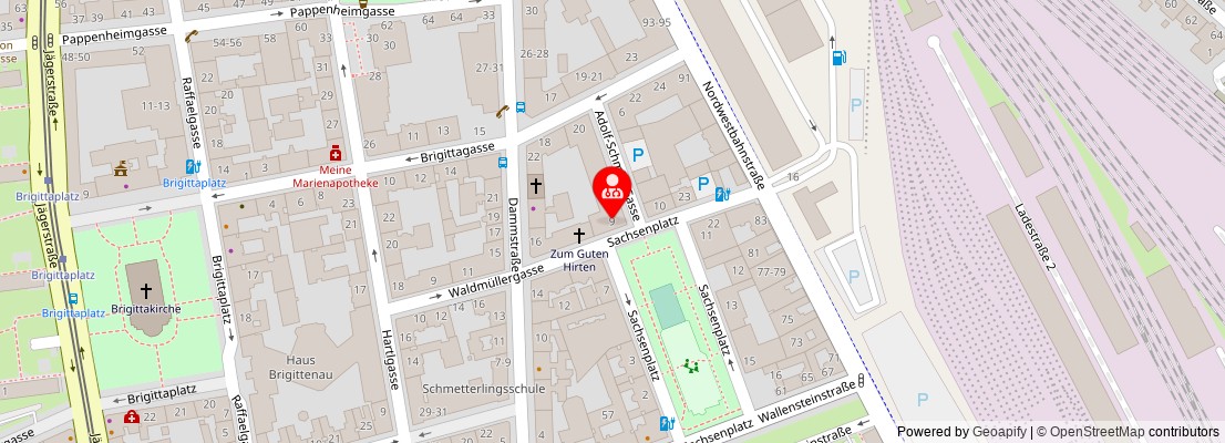 Street map section around the address