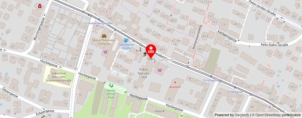 Street map section around the address