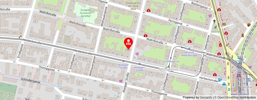 Street map section around the address