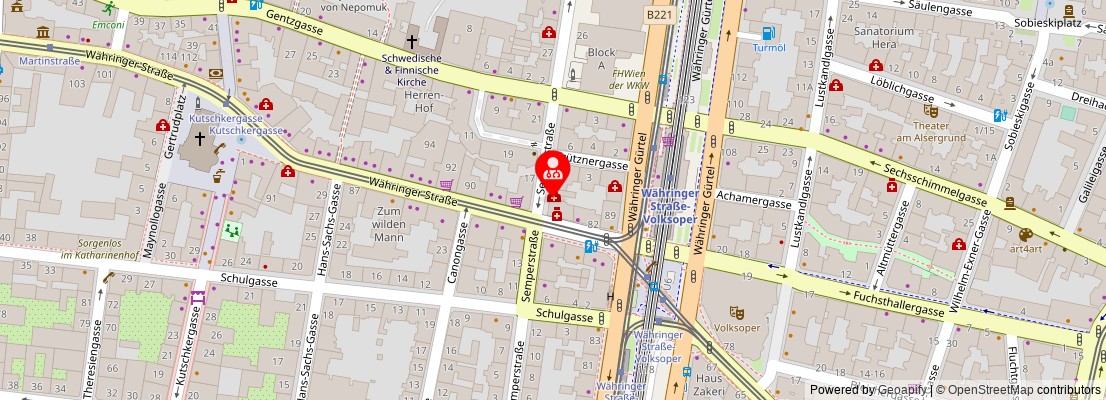 Street map section around the address