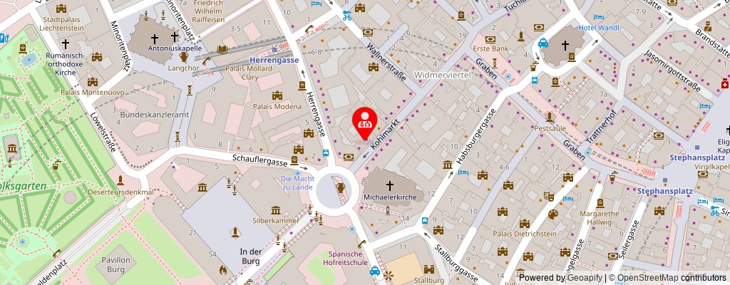 Street map section around the address