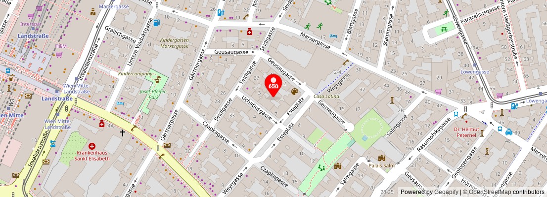 Street map section around the address