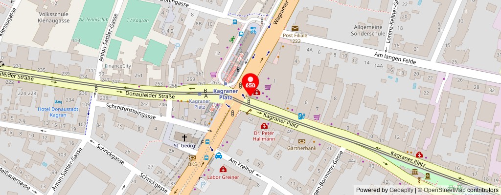 Street map section around the address