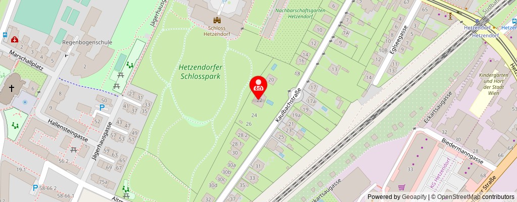 Street map section around the address
