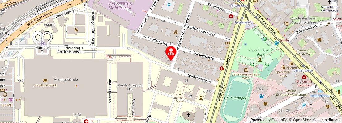 Street map section around the address