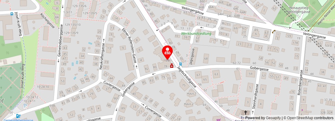 Street map section around the address