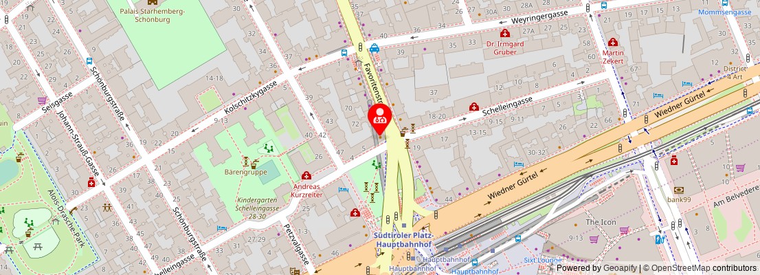 Street map section around the address