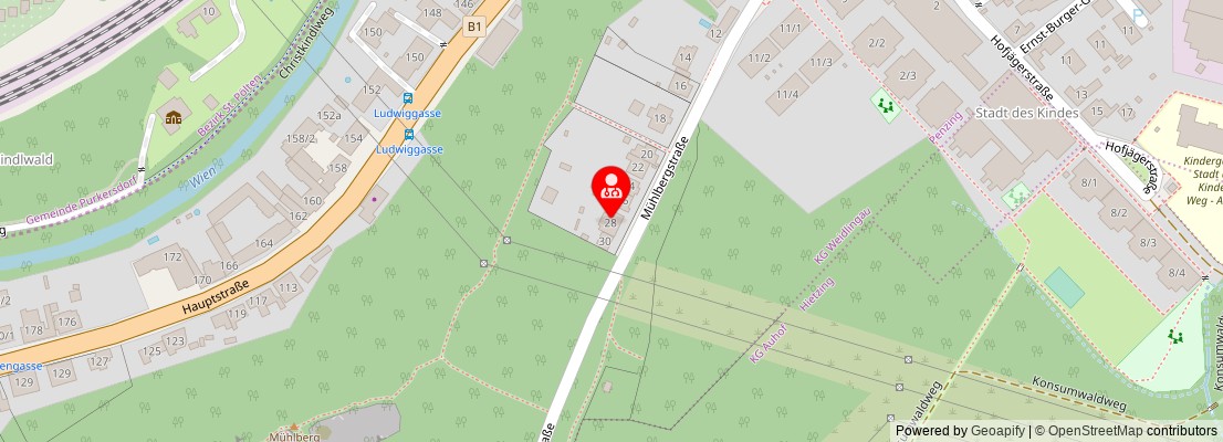 Street map section around the address