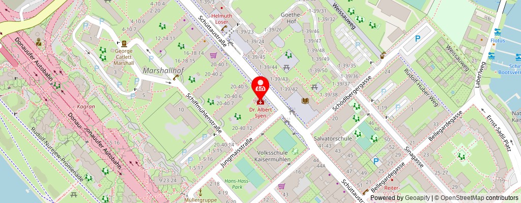 Street map section around the address