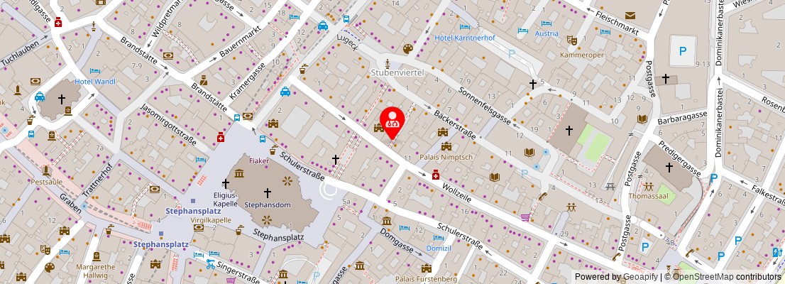 Street map section around the address