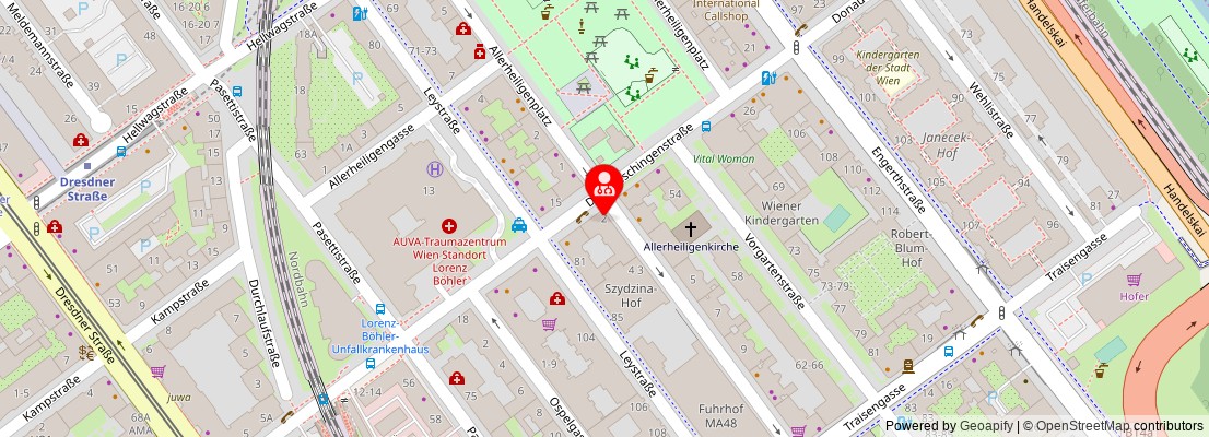 Street map section around the address