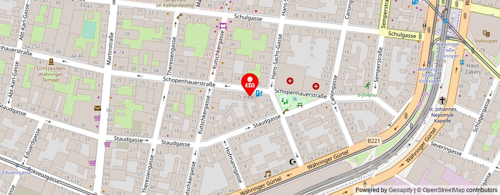 Street map section around the address