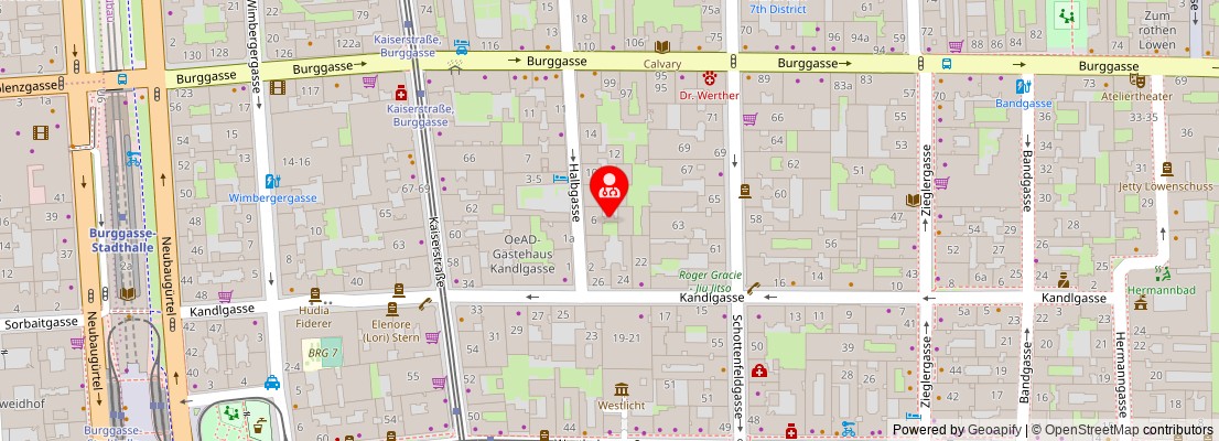 Street map section around the address