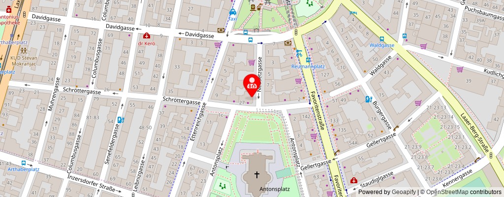 Street map section around the address