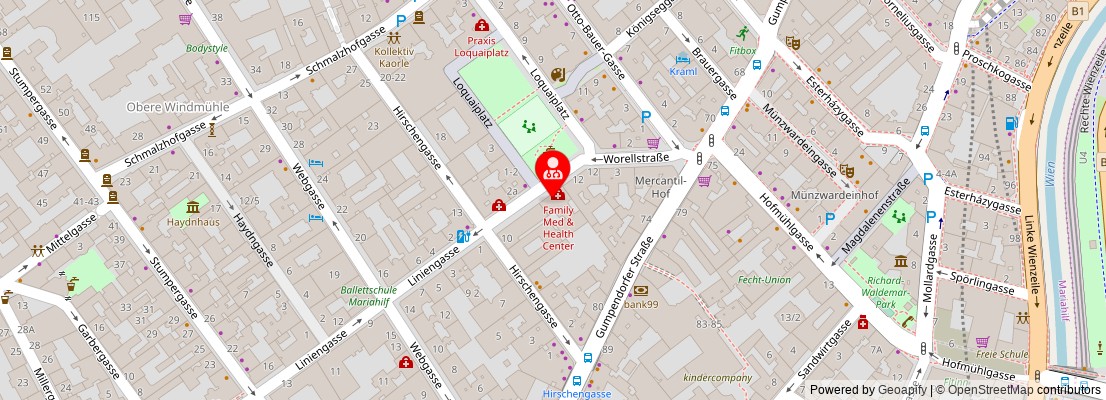 Street map section around the address
