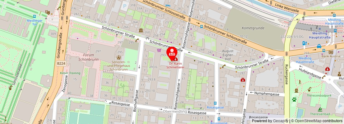 Street map section around the address