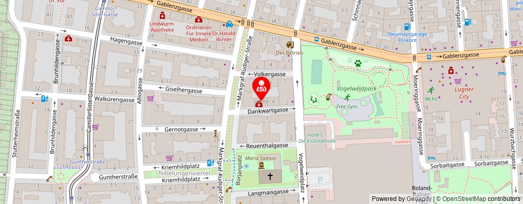 Street map section around the address
