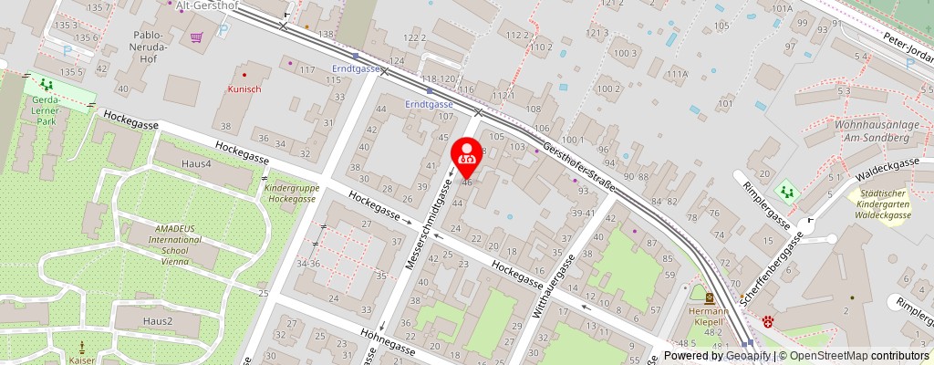 Street map section around the address