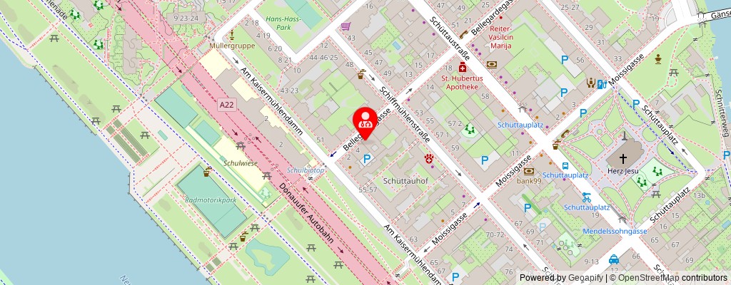 Street map section around the address