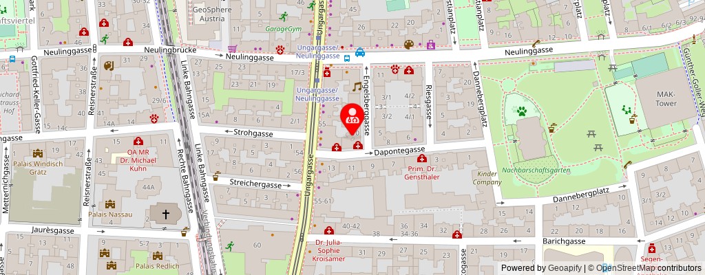 Street map section around the address