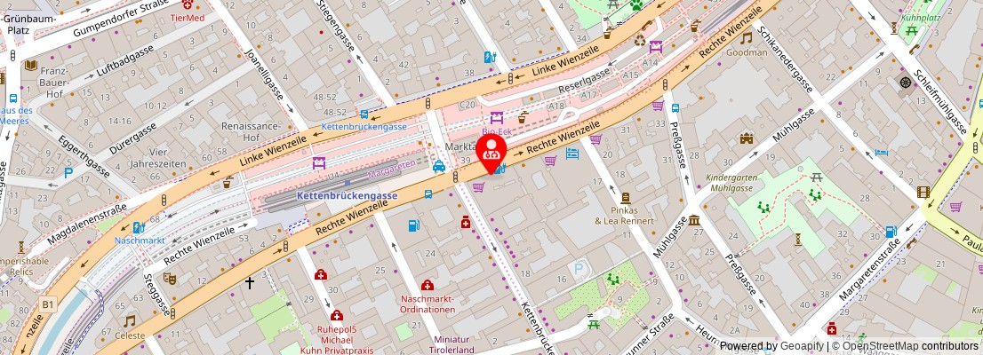 Street map section around the address