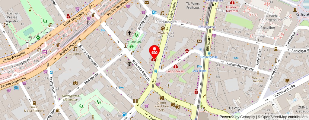 Street map section around the address