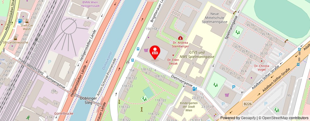 Street map section around the address