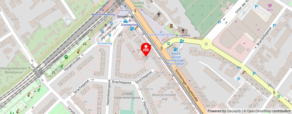 Street map section around the address