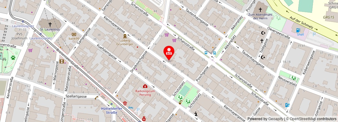 Street map section around the address