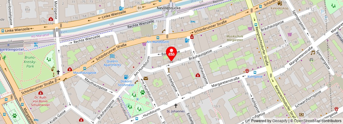 Street map section around the address