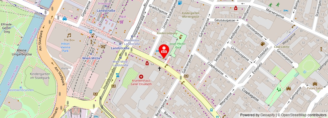 Street map section around the address
