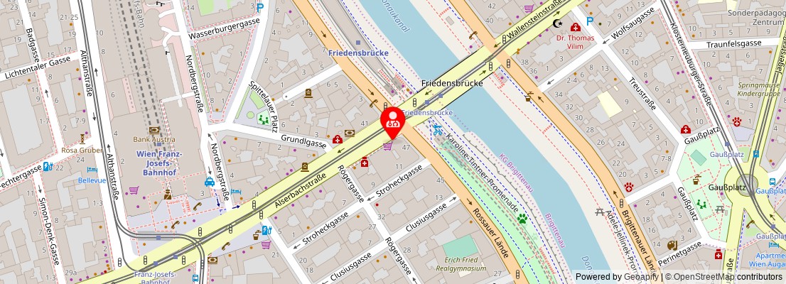 Street map section around the address