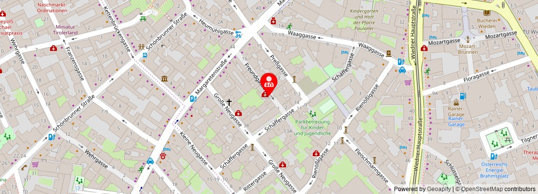 Street map section around the address