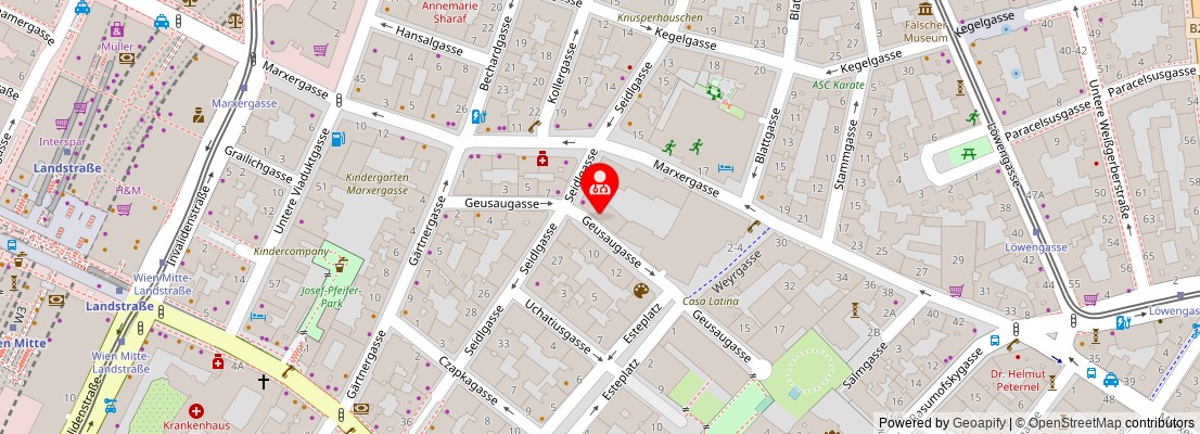 Street map section around the address
