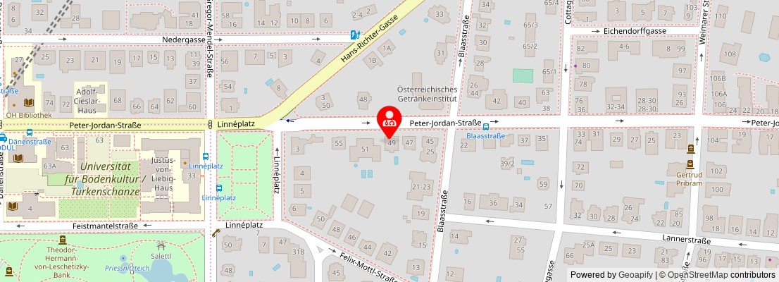 Street map section around the address