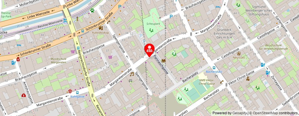 Street map section around the address