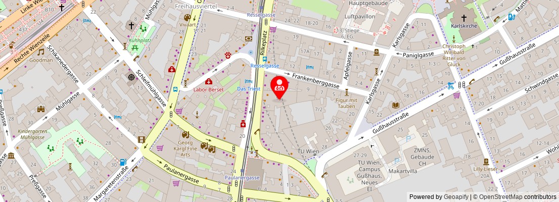 Street map section around the address