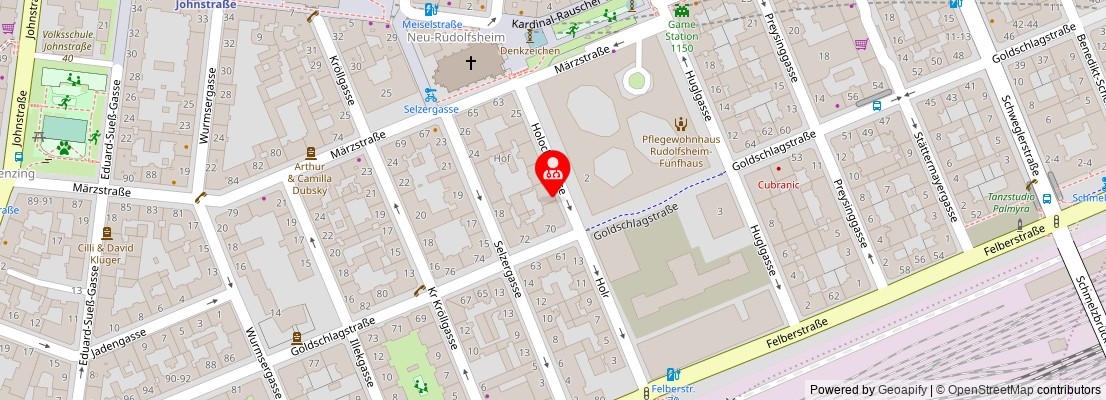 Street map section around the address