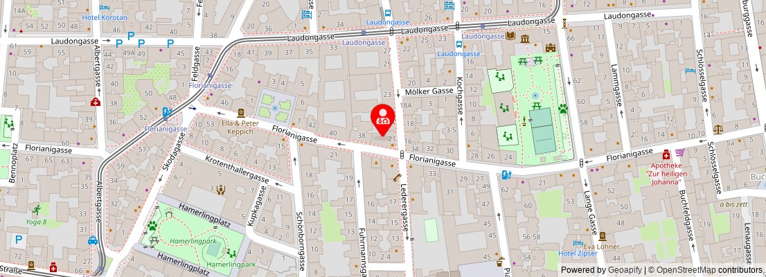 Street map section around the address