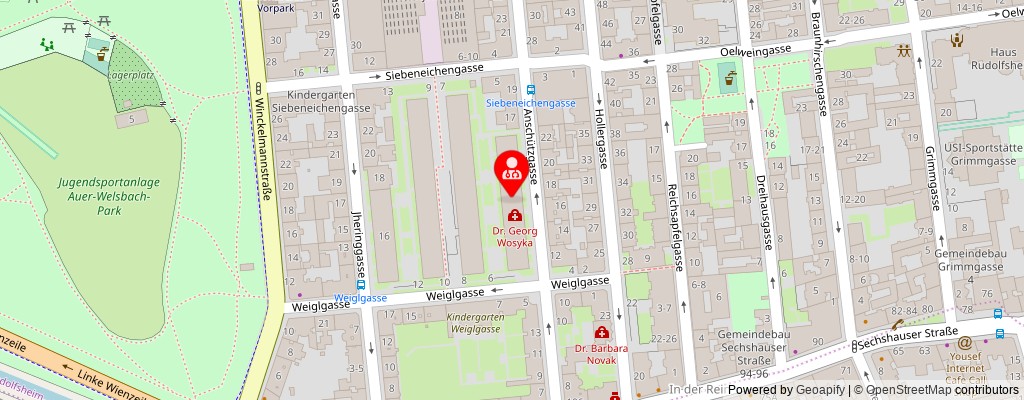 Street map section around the address