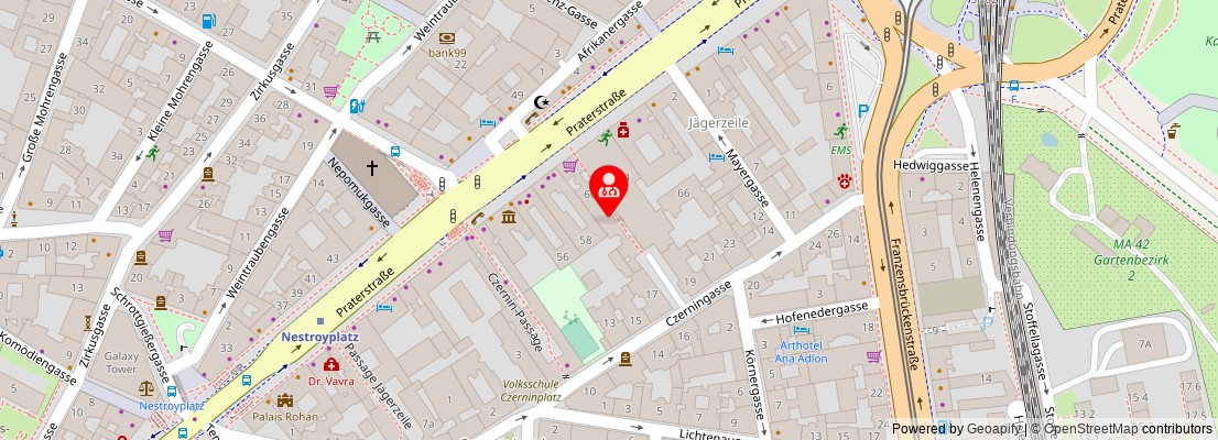 Street map section around the address