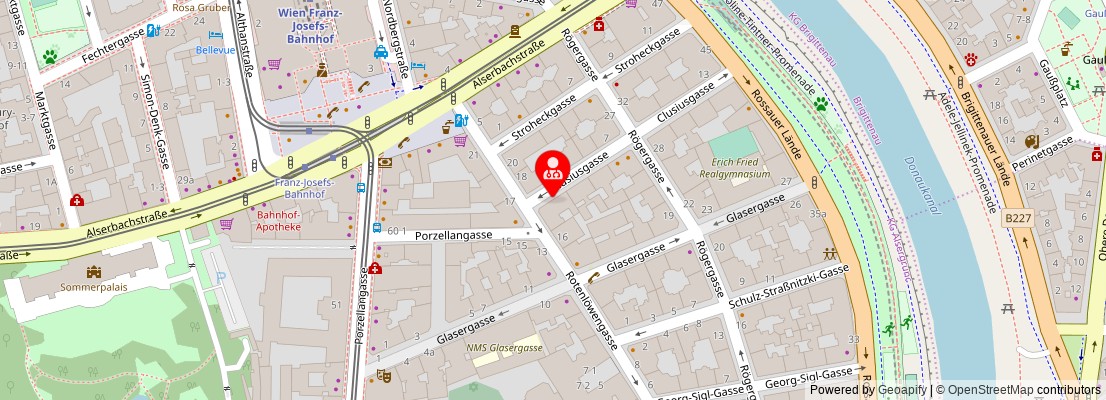 Street map section around the address