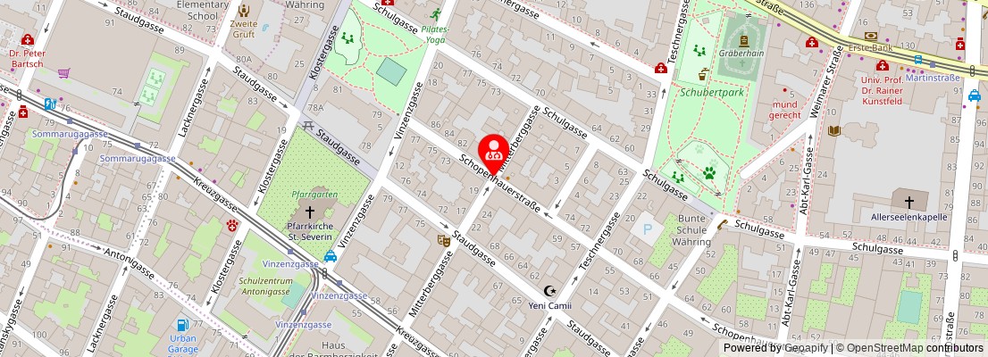 Street map section around the address